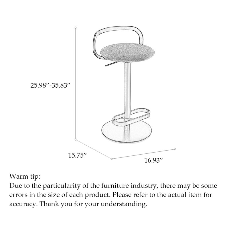 Modern And Simple High Bar Stools With Adjustable Backrests, Orange