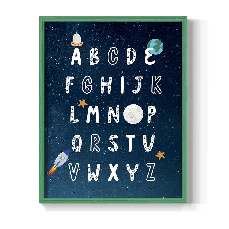 «Space Exploration», reproduction d'art encadrée - bois massif, H 15 po x l 12 po, Vert