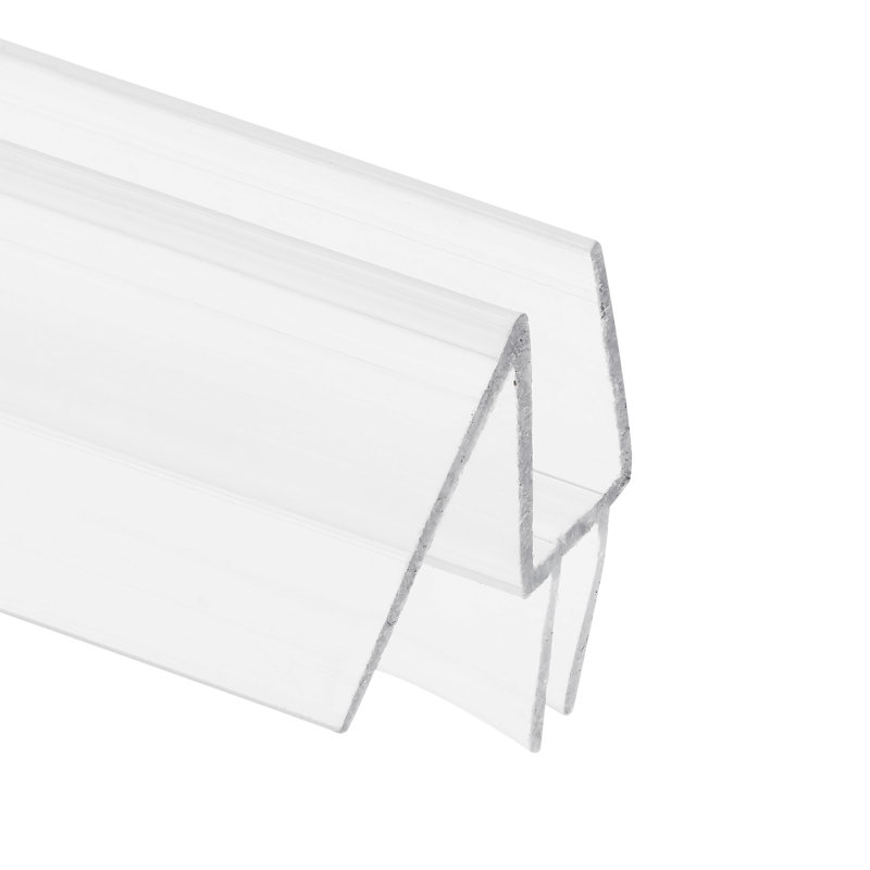 Prime-Line Frameless Shower Door Bottom Seal for 1/4 In. Thick Glass Doors, Dual Flap and 45 Degree Drip Guard, 36 In., Clear Vinyl (Single Pack)