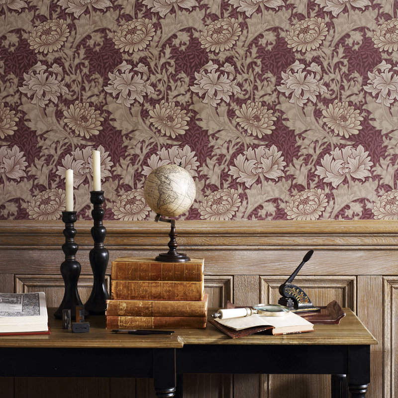 Chrysanthemum 10.05m x 52cm Matte Wallpaper Roll, Dark Green