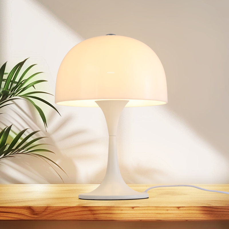 Lampe de table moderne et élégante G9 3 lumières blanc laiteux champignon pour chambre à coucher