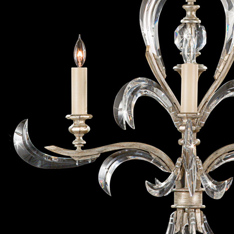 Lustre rond biseauté 28 po, Argent