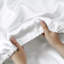 Drap-housse pour lit simple en satin de luxe blanc 4 pièces