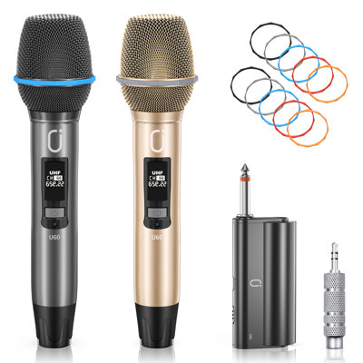 Jyx Dual Wireless Microphones, Handheld Microphones With Rechargeable Receiver, Professional Dynamic Microphone For Singing, Wedding,speech, U60