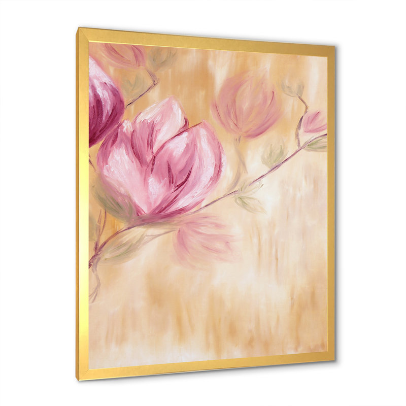 Peinture du printemps magnolia - reproduction d'art sur toile traditionnelle, H 44 po x l 34 po x P 1,5 po