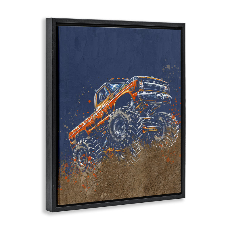 Cadre flottant My Jam Monster Truck, design par Kim Allen, Cadre flottant noir de jais, H 21 po x l 17 po