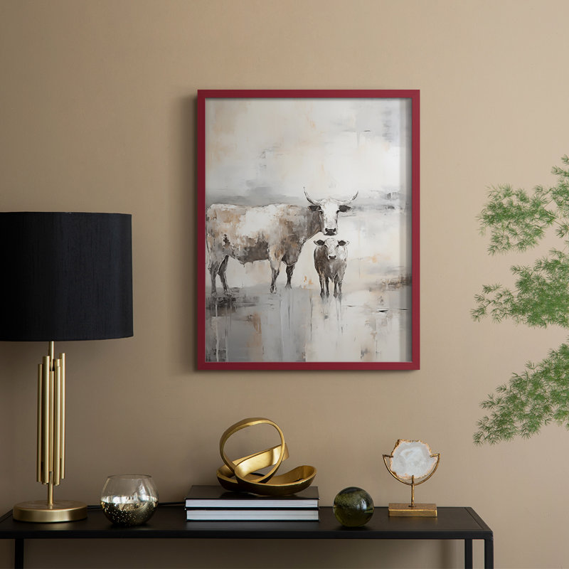 ANIMALS Series CCL XXXV, reproduction encadrée - bois massif, H 21 po x l 17 po, Rouge