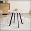 Table de salle à manger moderne et minimaliste circulaire, texture de ciment gris, polyvalente pour les cuisines, les bureaux et les petits espaces, 31,5 pouces