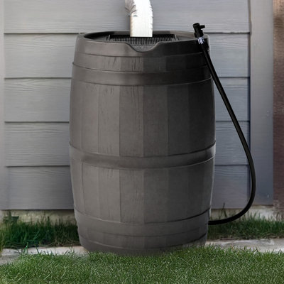 FCMP Outdoor 45 Gallon Outdoor Rain Water Catcher Barrel Container