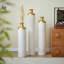 Vase de plancher en métal de style moderne, décoration de maison en forme de gouttelette, ensemble de 3 pièces de vase en métal blanc