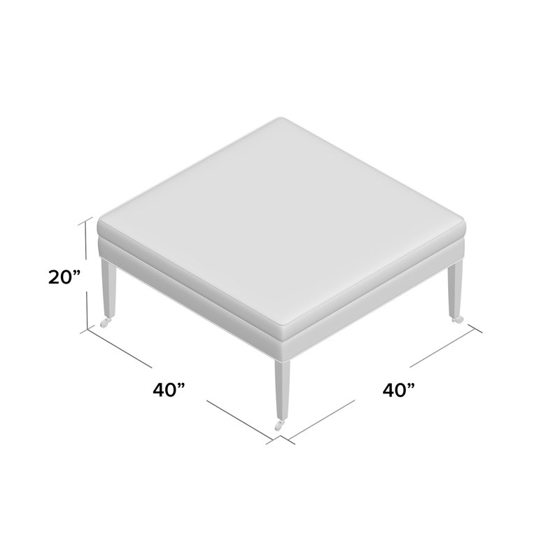 Celeste Square Ottoman, Gray