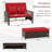 Patio Rattan Daybed Wicker Loveseat Sofa With Multifunctional Ottoman-1495310374