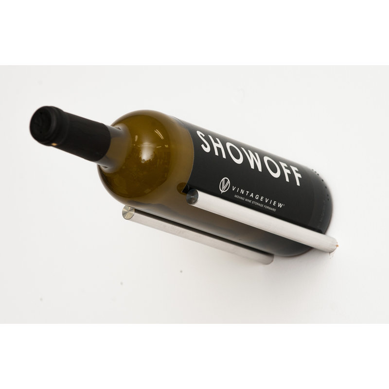 Support à vin mural pour 1 bouteille Atilla Rails, Aluminium fraisé