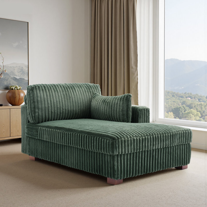 Bukvice Chaise Lounge, Right Hand Facing, Green