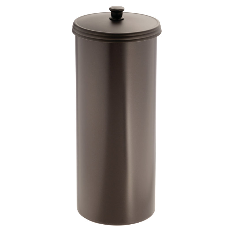 Bronze Freestanding Toilet Paper Holder with Lid, 15.5"