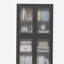 Armoire de rangement classique en métal avec 4 portes en verre et 4 tablettes indépendantes, armoire latérale