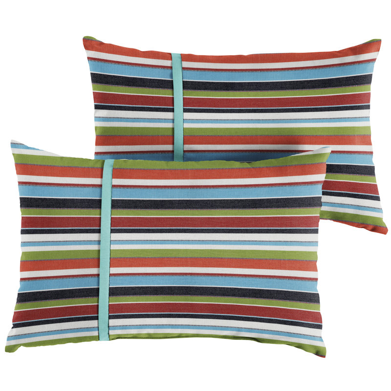 Coussin Calvert, 12 po x 24 po, Carrousel à rayures confettis Sunbrella