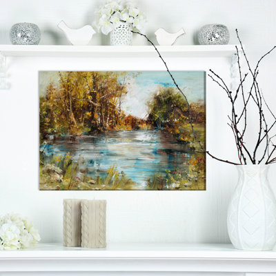 " Lake With Trees And Bushes "
