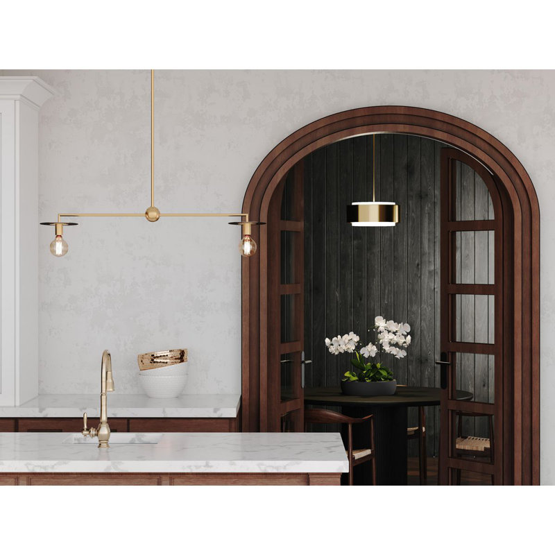 Luminaire suspendu tambour 3 lumières Myrteza, H 12 po x l 16 po x P 16 po, Bronze brossé