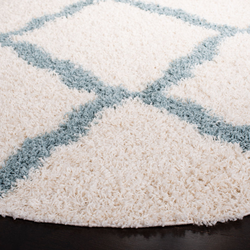 Alonnah Shag Performance Geometric Rug, Round 4'