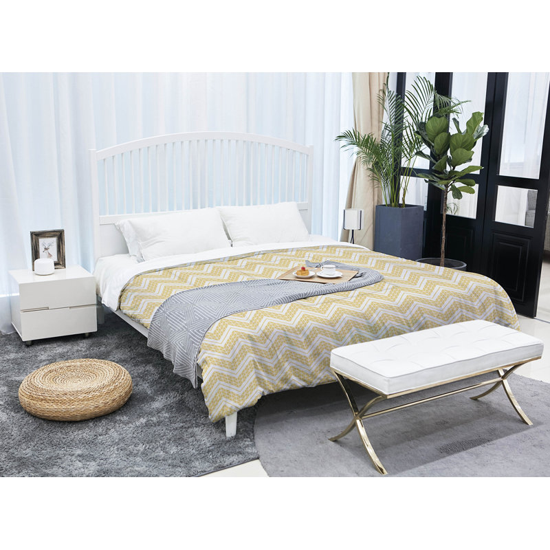Édredon simple en microfibre Rhonda Cheval, Édredon grand, Jaune / lait