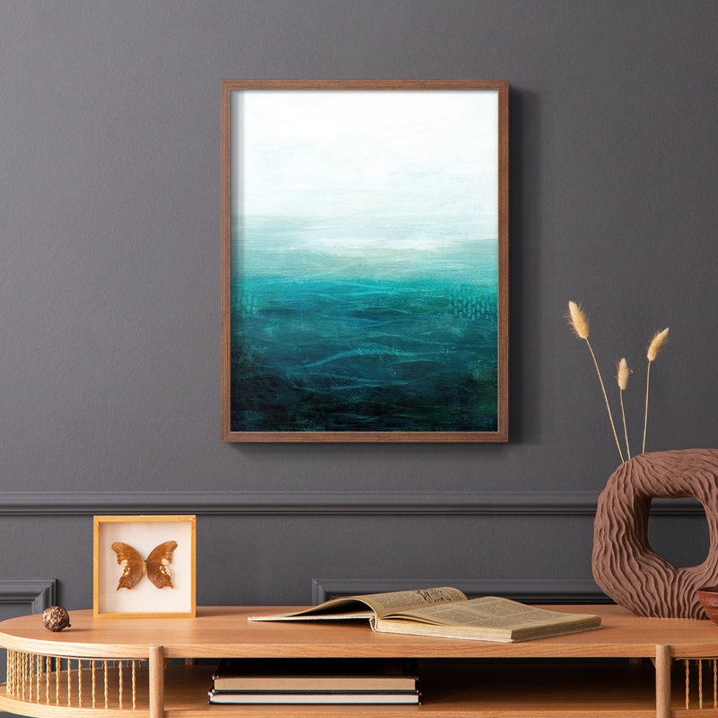 Drifting Sea II Framed Print - Solid Wood, Brown, 10" H x 8" W