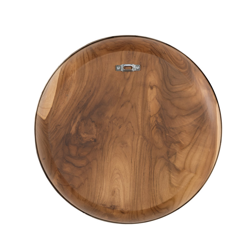 Teak Wood Bowl Wall Art, Metallurgy Edge, 16" H x 16" W x 2" D
