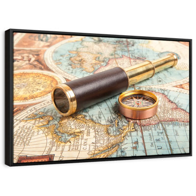 " Spyglass And Compass Canvas Print "