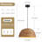 1-Lights Hand-Woven Rattan Dome Natural Pendant Light