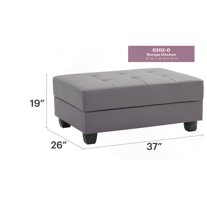 Chic Gray Contemporary Ottoman