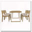 Ensemble repas 7 pièces d'extérieur en bois d'acacia avec coussins épais -1862591632