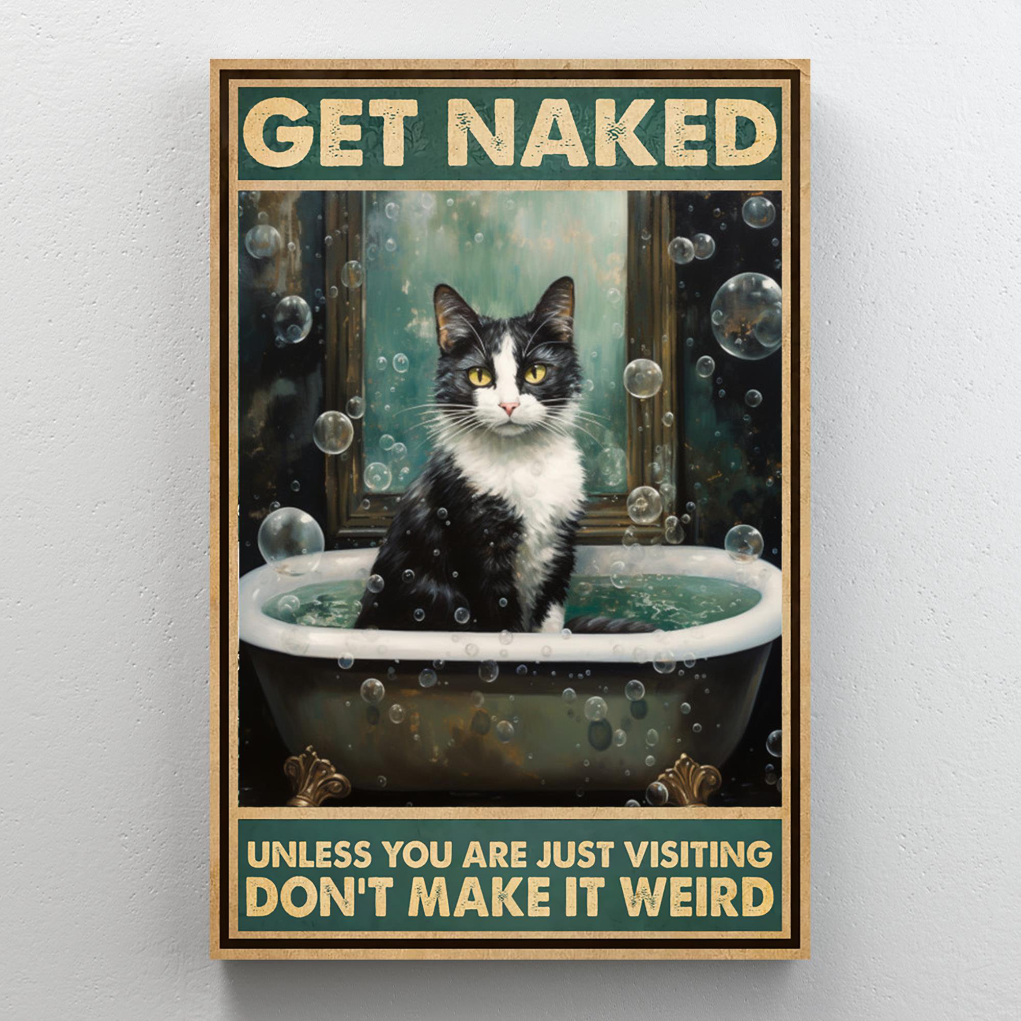 Trinx Tuxedo Cat Get Naked On Canvas Print Wayfair