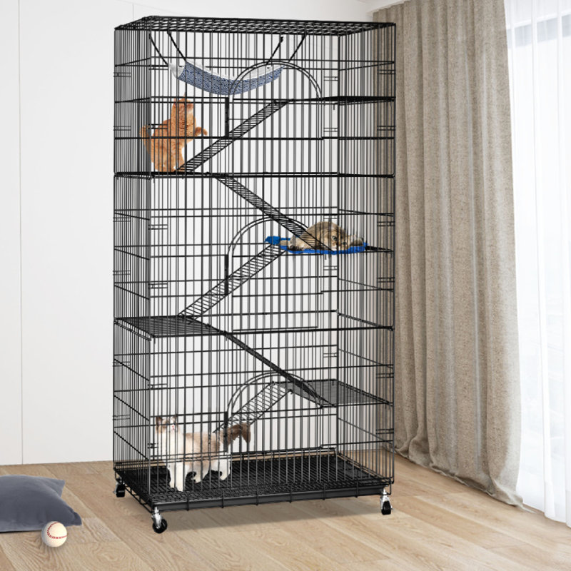 Emke 72"H Cat Cage Crate with Hammock, Cat Playpen Enclosure, Cat House