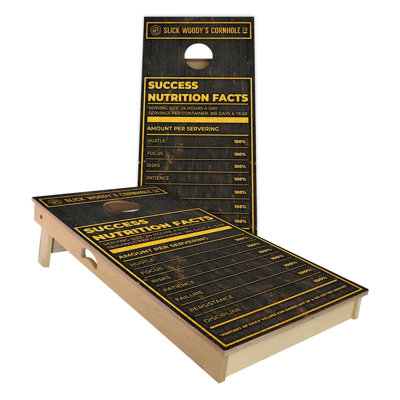 Success Nutrition Facts Cornhole Board Set | Includes (2) Boards, (8) Bags & Optional Accessories