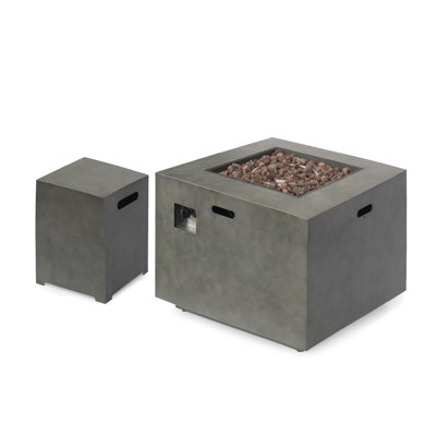 Edmundson Square Iron Propane Smokeless Fire Pit