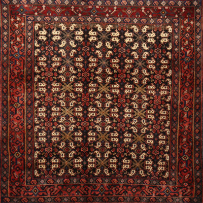 Tapis oriental rouge / ivoire