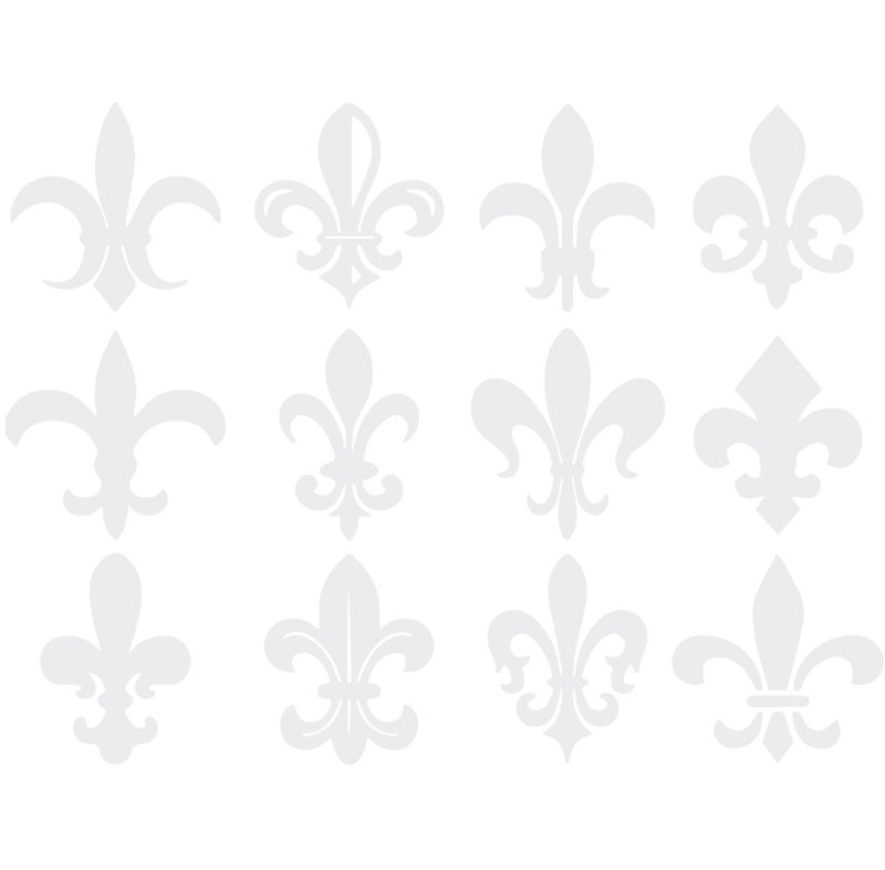 Décalcomanie murale motif fleur du lis, H 24 po x l 32 po x P 0,01 po, Blanc