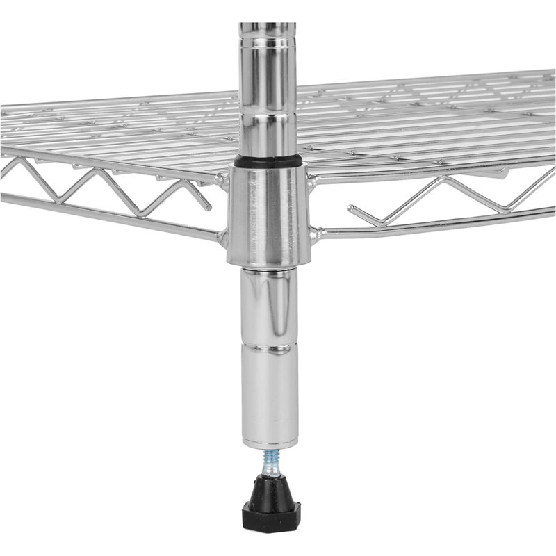 Étagère de rangement réglable à 4 tablettes (capacité de chargement de 200 livres par tablette), grille métallique en acier