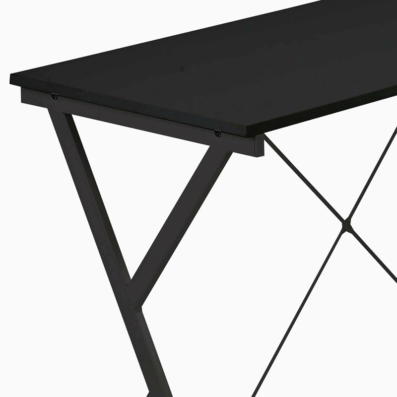 L-Shaped Computer Desk With CPU Holder, Black