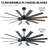 72 in. 12-Blade Black Low Profile Ceiling Fan with Integrated LED, Two-Toned Blades