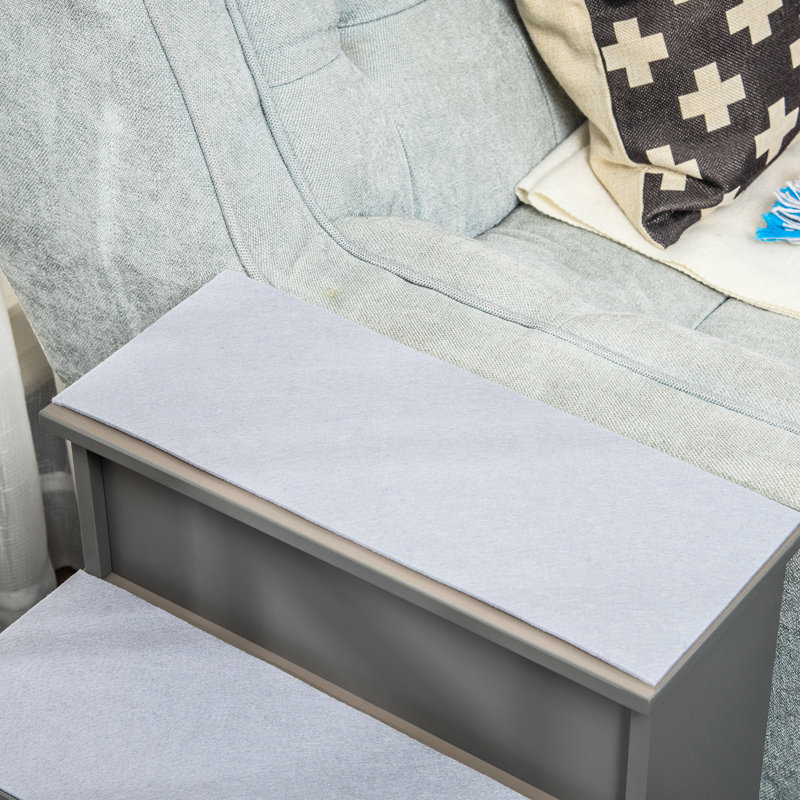 Petit escalier gris pour animaux de compagnie, jusqu'à 22 lb - Coussin pour faciliter et déplacer les escaliers, facilite la mobilité et le confort