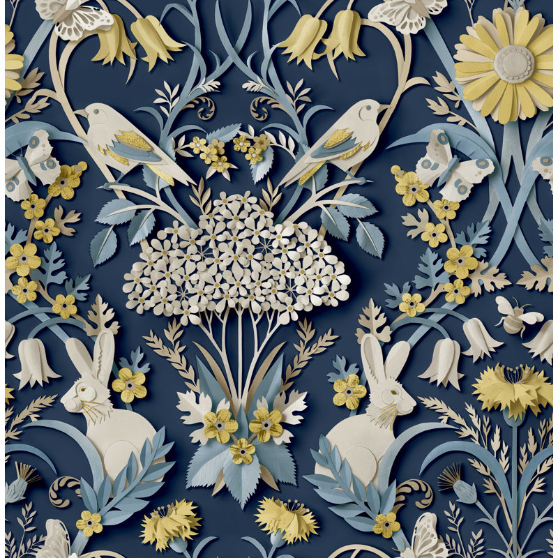 Woodland Wallpaper, Navy