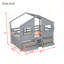 Lit mezzanine double avec toit-356320008