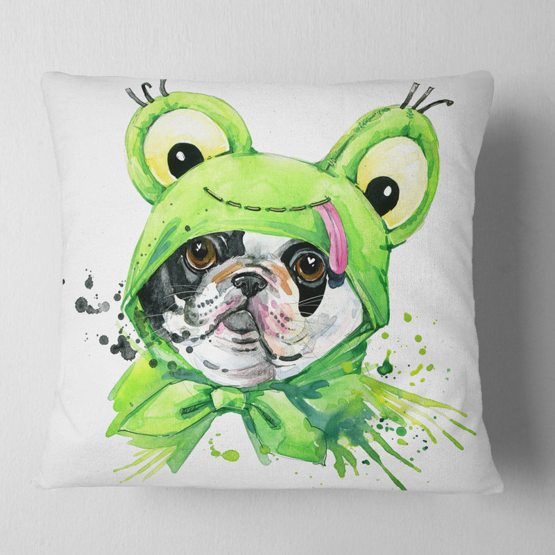 Coussin French Bulldog - imprimé animal, 18 po x 18 po, Carré