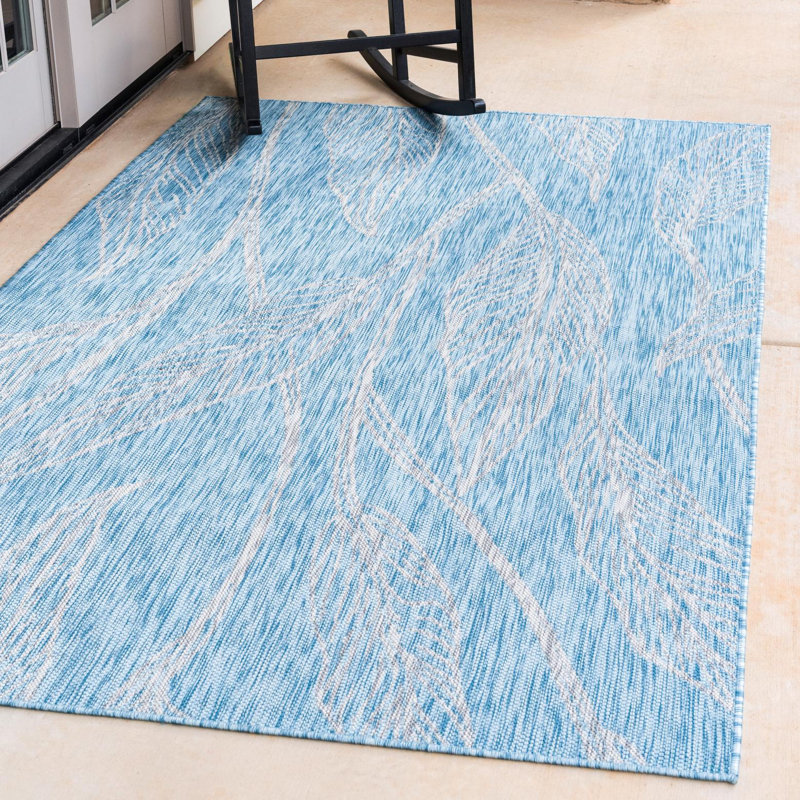 Yvelines Floral Indoor / Outdoor Rug, Rectangle 5'1" x 8'
