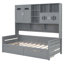Lit de jour en bois Cress avec 2 tiroirs et tablettes de rangement-125986700