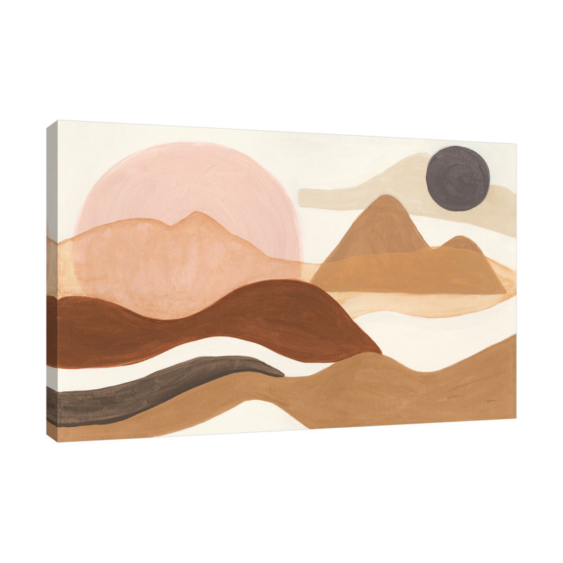 «Mid Century Mountain Range Terrain» par Joan Elan Davis - impression d'art graphique, Toile tendue