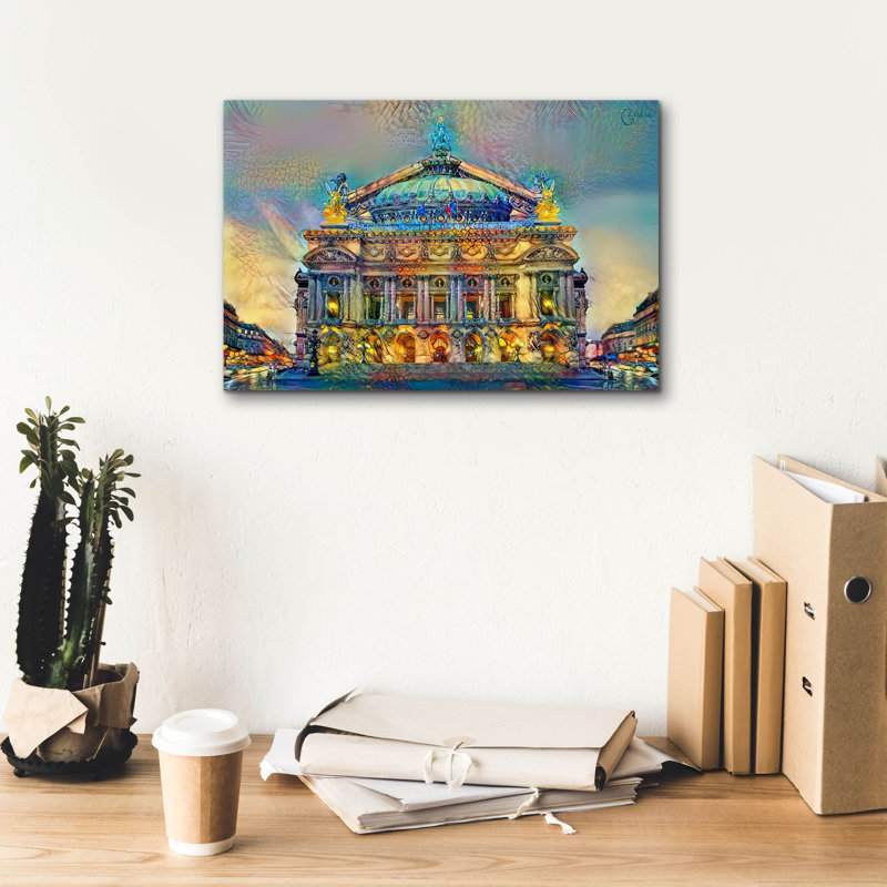 «Paris France Opera Garnier» par Pedro Gavidia, art mural sur toile, L 18 po x H 12 po