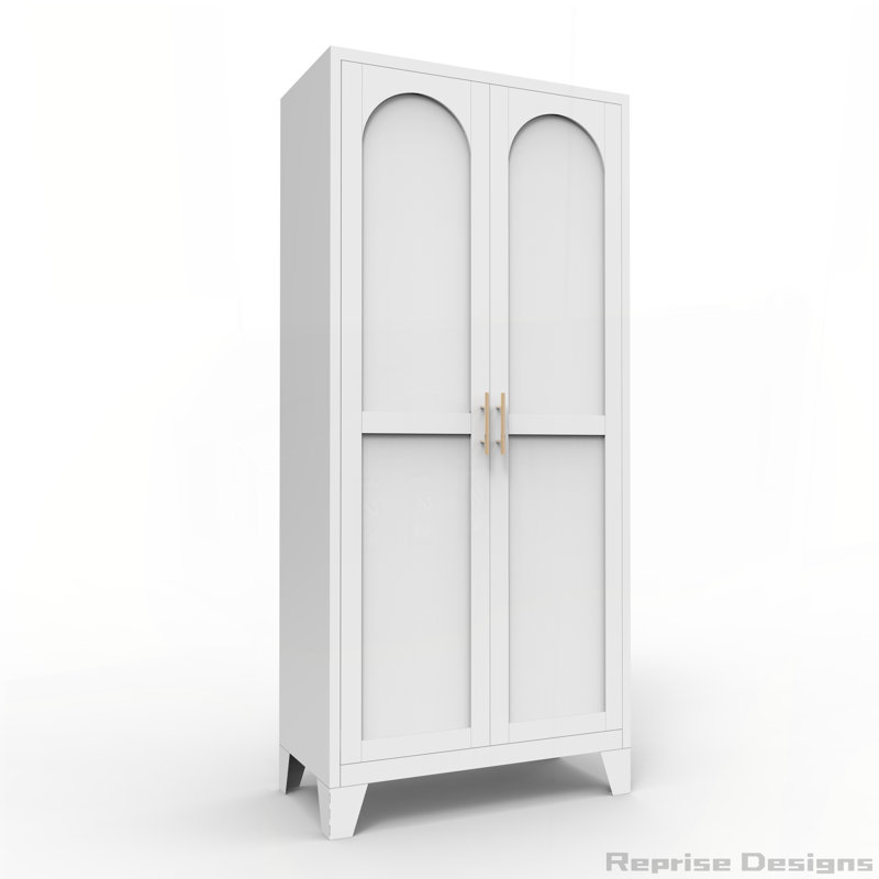  Armoire 2 portes avec serrure, Blanc, H 61,02 po x l 27,56 po x P 13,78 po