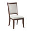 Ensemble de chaises d'appoint traditionnelles 2 pièces, siège cerise rembourré beige